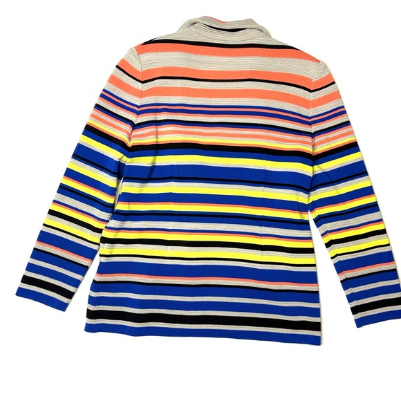 Misook Multi-color Striped Knit Blazer Size Medium - Picture 2 of 11